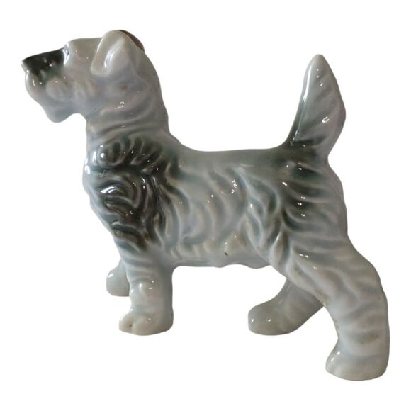 Vintage Porcelain Terrier Figure Japan Dog Wired Haired Kerry Blue Airedale. - Picture 6 of 16